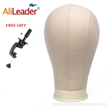 Canvas Block Head Wig Stand Hair Extension Tools